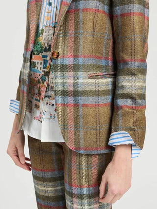 Vilagallo Blazer - Olive Plaid