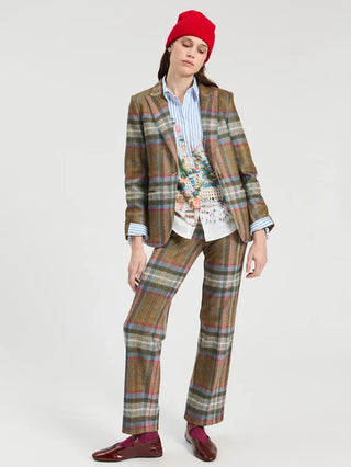 Vilagallo Blazer - Olive Plaid