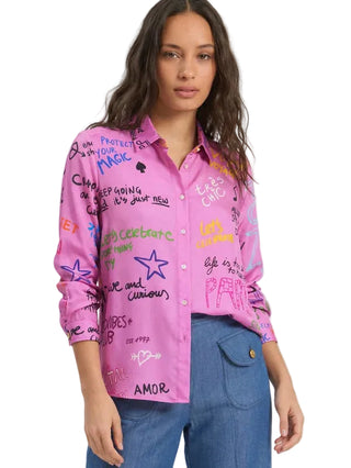 Vilagallo Blouse - Pink Graffiti