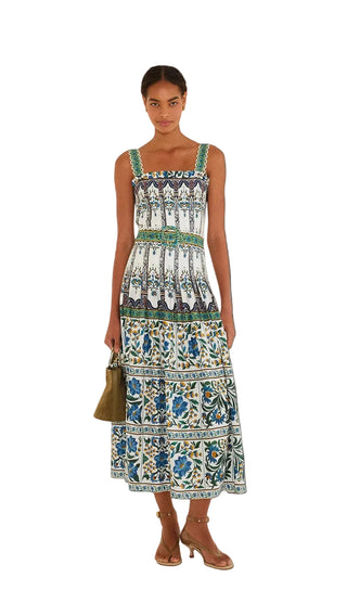 Farm Rio Sleevless Belt Maxi Dress - Manoela Off-White