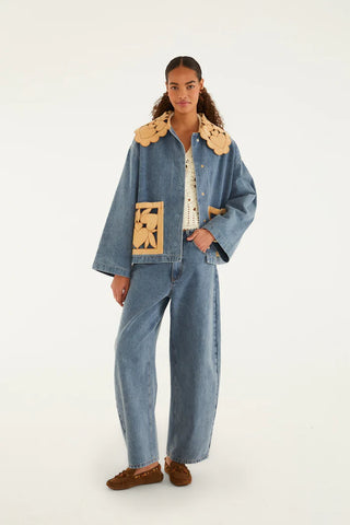 Farm Rio Blue Richelieu Barn Jacket - Denim
