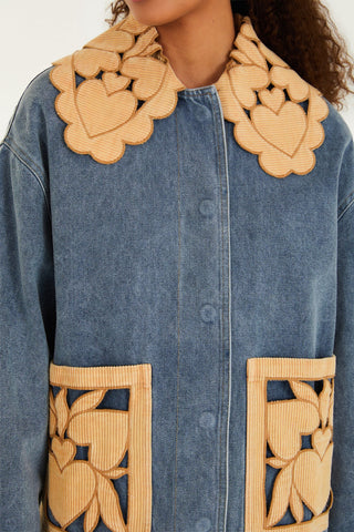 Farm Rio Blue Richelieu Barn Jacket - Denim