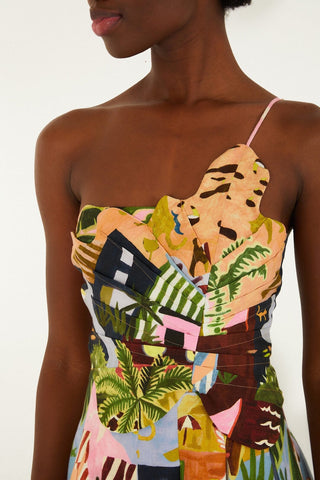 Farm Rio Mini Dress - Tropical Painting Multi