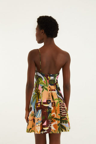 Farm Rio Mini Dress - Tropical Painting Multi