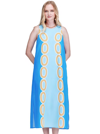 Jade Column Midi dress - Blue Links