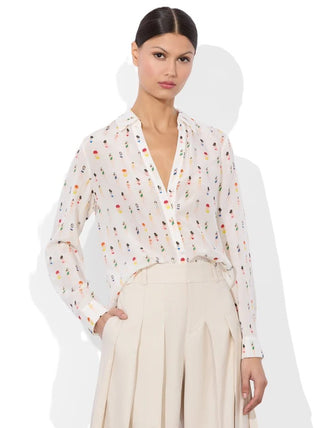 Eloise Button Down Blouse - Beach Club