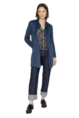 Rib Sleeve Coat - Sapphire