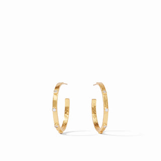 Crescent Stone Hoop - Cubic Zirconia - Medium