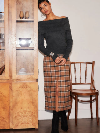 Kaia Midi Skirt - Plaid
