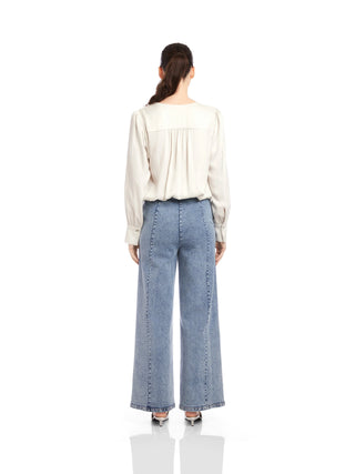 Ines Drape Front Top - Off White