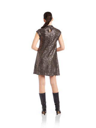 Cayla Sequin Mini Dress - Brown