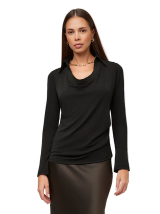 Fifteen Twenty Lana Drape Front Top - Black