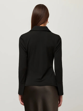 Fifteen Twenty Lana Drape Front Top - Black