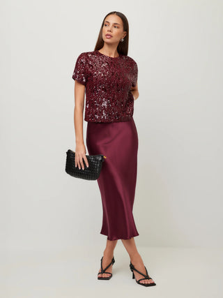 Fifteen Twenty Mia Bias Skirt - Merlot