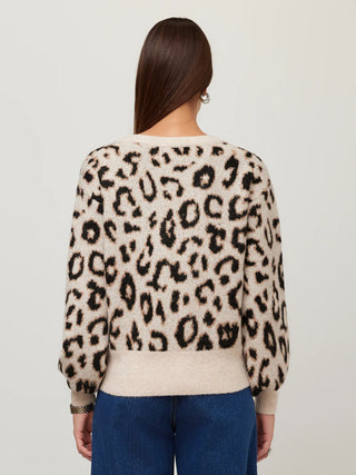 Fifteen Twenty Elodie Blouson Sleeve Sweater - Leopard