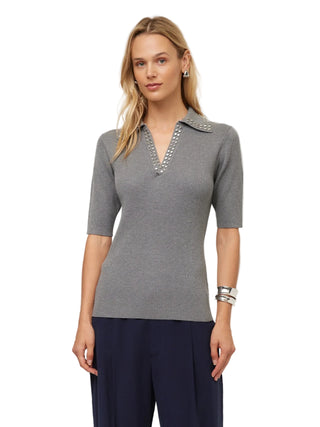 Fifteen Twenty - Eleanor Polo Sweater Gray