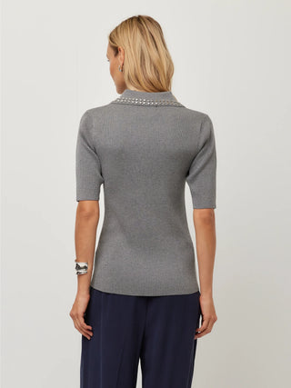 Fifteen Twenty - Eleanor Polo Sweater Gray
