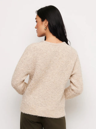 Fifteen Twenty Ash Embellished V Neck Sweater - Oatmeal