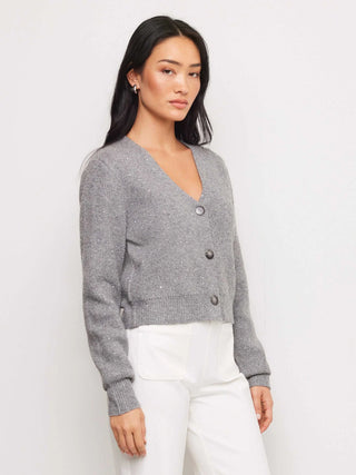 Fifteen Twenty Nae Sequin Cardigan Sweater - Steel
