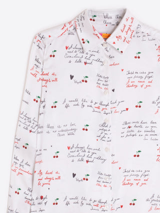 Cherry & Letters Print Shirt - Multi