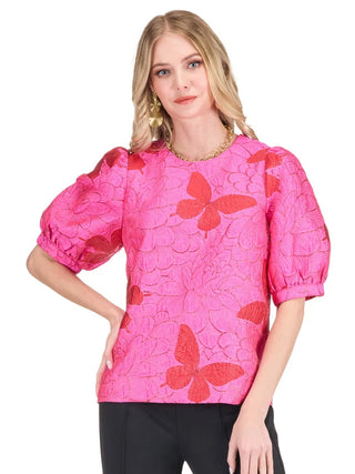Jade Bloom Short Sleeve Top - Flutter