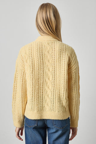 Lilla P Relaxed Cable Knit Sweater - Buttercream