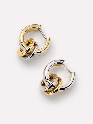 Ana Luisa Asher Drop Huggie Earring - Two Tone