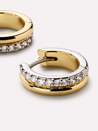 Ana Luisa Asher Pave Huggie Earring - Two Tone