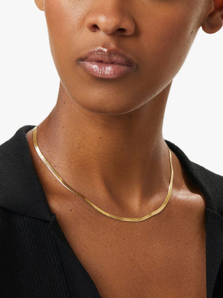 Ina Herringbone Chain Necklace - Small - Gold