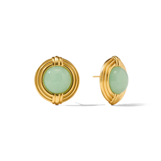 Portofino Statement Stone Stud - Aqua Jade