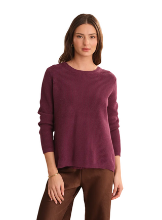 525 America Emma Crewneck Shaker Sweater - Italian Plum