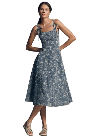 En Saison Opal Midi Dress - Medium Wash Denim