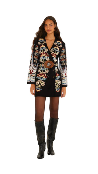 Winter Floral Knit Mini Dress