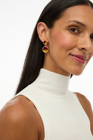 Bezel Jacket Earring - Sophia