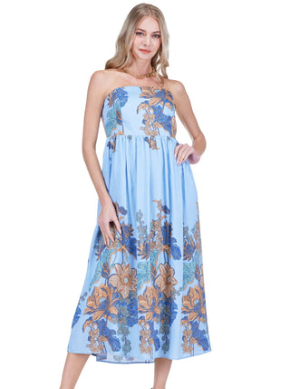 Joy Joy Gathers Tube Dress - Antique Blossom