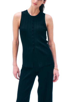 Superfine Viscose Vest - Black