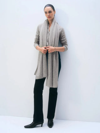 White + Warren Cashmere Travel Wrap - Grey Heather