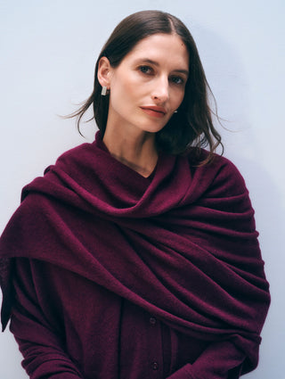 White+Warren Cashmere Travel Wrap - Sangria