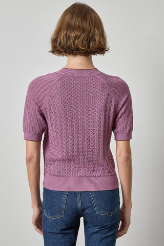 Lilla P Mixed Media Crewneck Sweater Dewberry