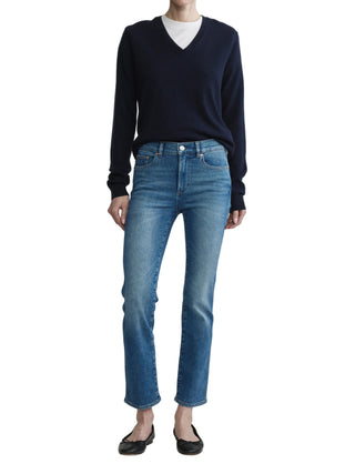 DL 1961 Mara Straight: Mid Rise Instasculpt Ankle - Crisp Air
