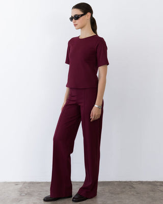 Ripley Rader Ponte Extended Short Sleeve Top - Wine