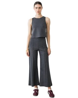 Ripley Rader Ponte Knit Cropped Wide Leg Pant - Charcoal