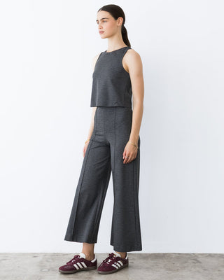 Ripley Rader Ponte Knit Cropped Wide Leg Pant - Charcoal