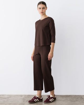 Ripley Rader Ponte Knit 3/4 Sleeve Top - Chocolate