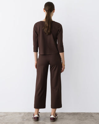 Ripley Rader Ponte Knit 3/4 Sleeve Top - Chocolate