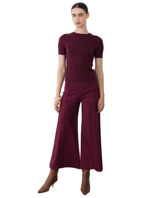 Ripley Rader Ponte Knitted Cropped Wide Leg - Wine