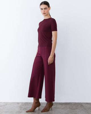 Ripley Rader Ponte Knitted Cropped Wide Leg - Wine