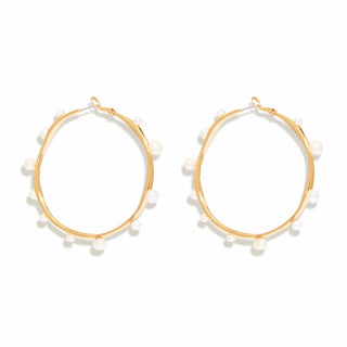 Isla Pearl Hoop - White/Gold