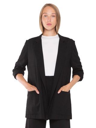 Ponte Knit Oversized Blazer - Black