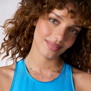 Valencia Delicate Station Necklace - Silver